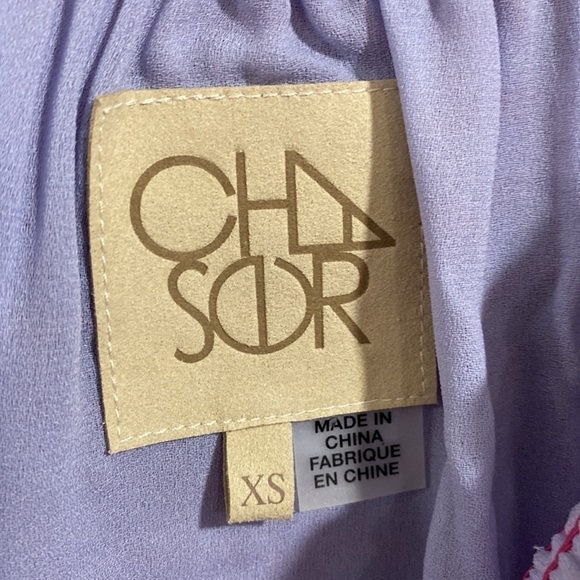 Chaser shirt Pom Pom blouse off the shoulder silk‎ blend boho festive hippie xs - Picture 5 of 7